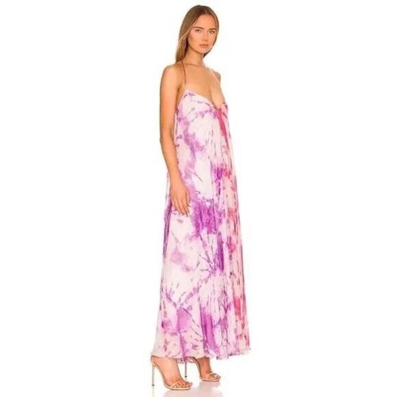Rococo Sand Ava Maxi Dress in Fuchsia & Lilac Large - Picture 4 of 11